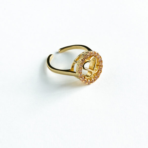 Maleth SS Gold Crystal Ring - Image 2