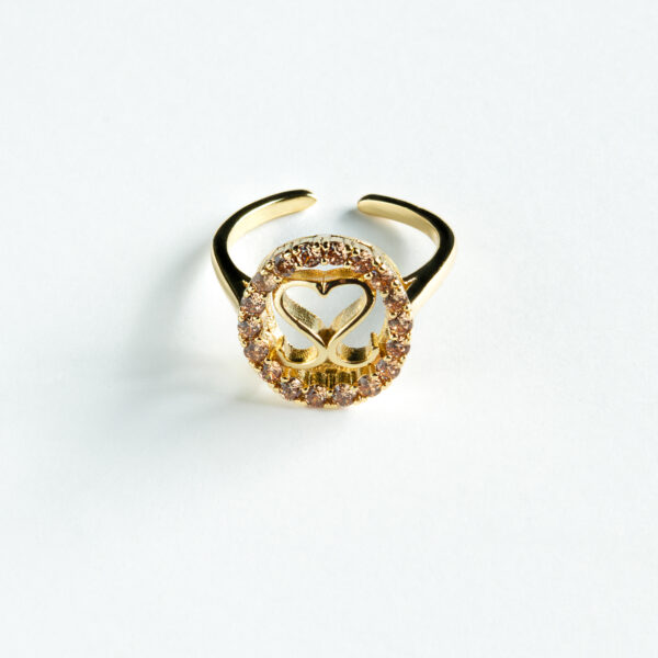 Maleth SS Gold Crystal Ring