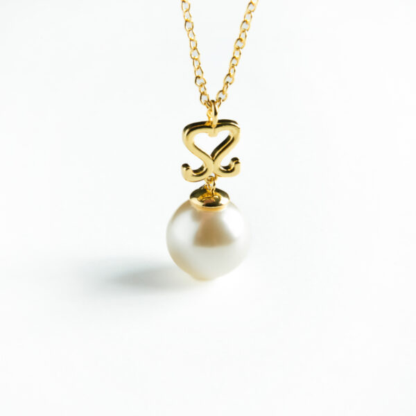 Pearl Emblem Pendant Necklace - Image 2