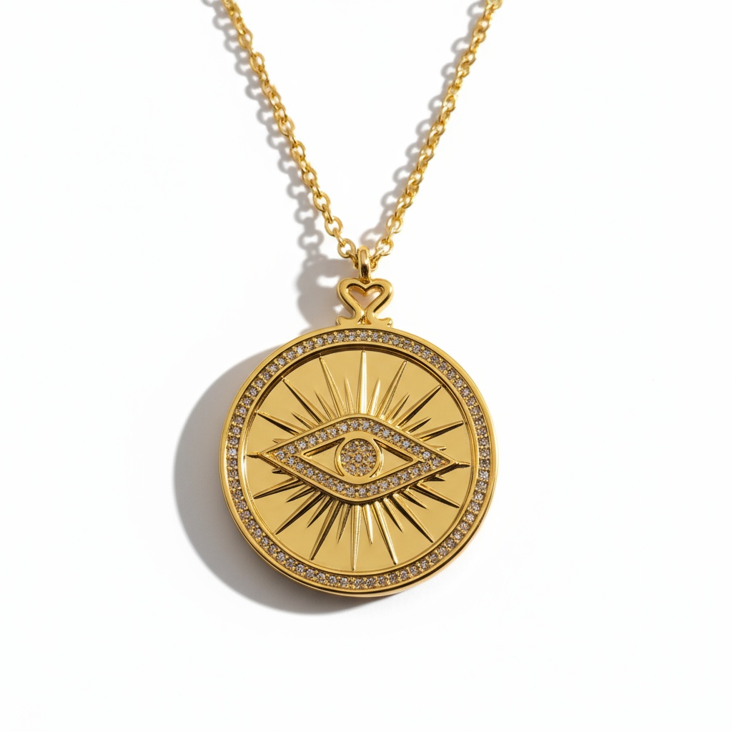 Evil Eye Medallion Necklace - Image 2