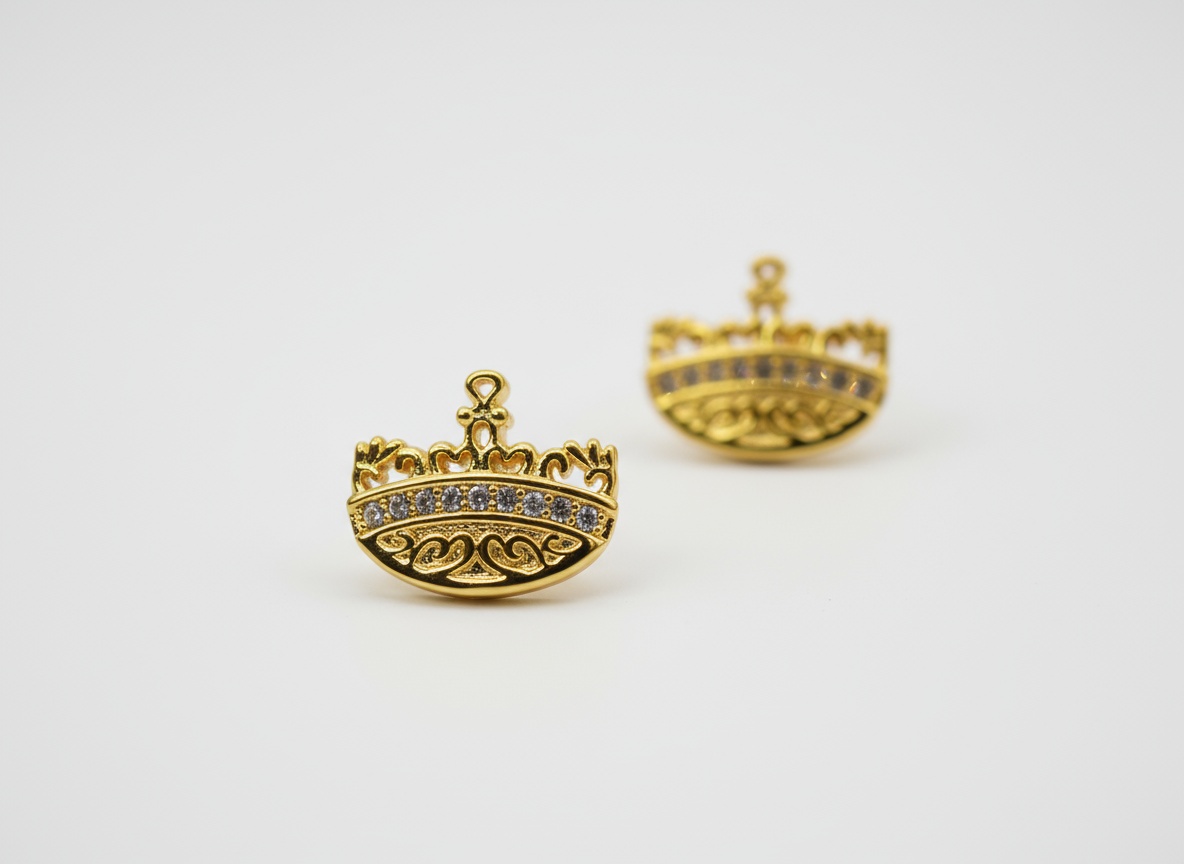 Cessani - Gold Crown Earrings