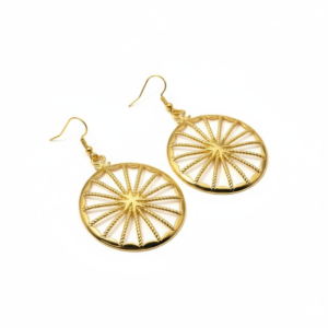 Karrozzin Wheel Gold-Plated Earrings