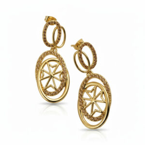 Cessani Maltese Cross Drop Earrings